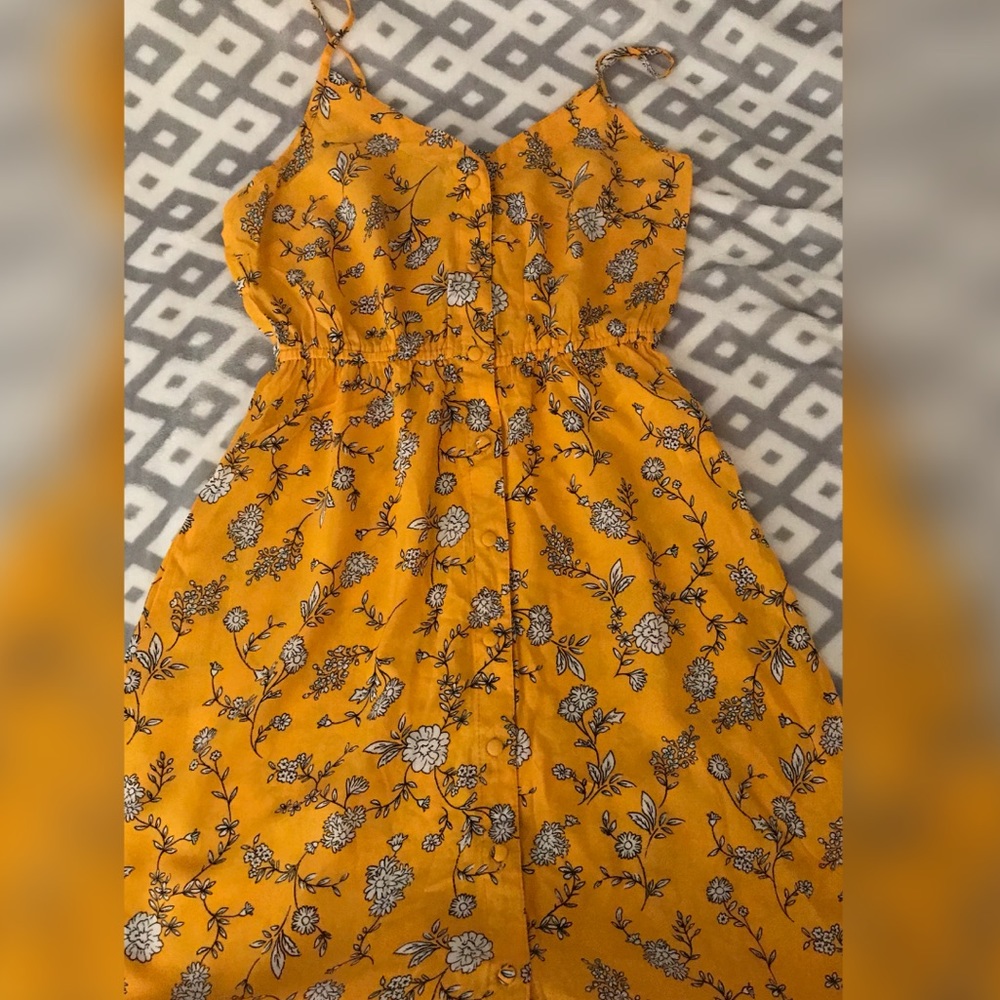yellow flowered summer dress